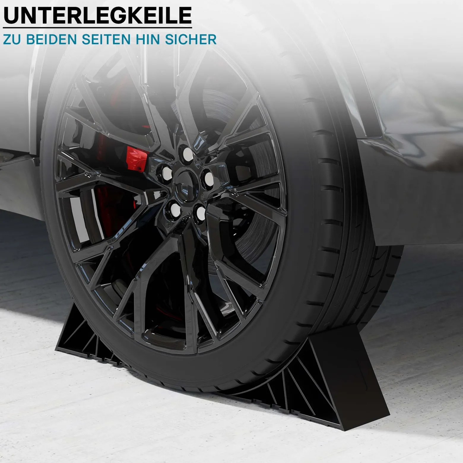Wiltec Unterlegkeile Anhänger 2 Stück bis 1,6t Unterlegkeile Wohnmobil 220x90x110mm für verschiedene Reifengrößen, mit 2 Halterungen und Schrauben