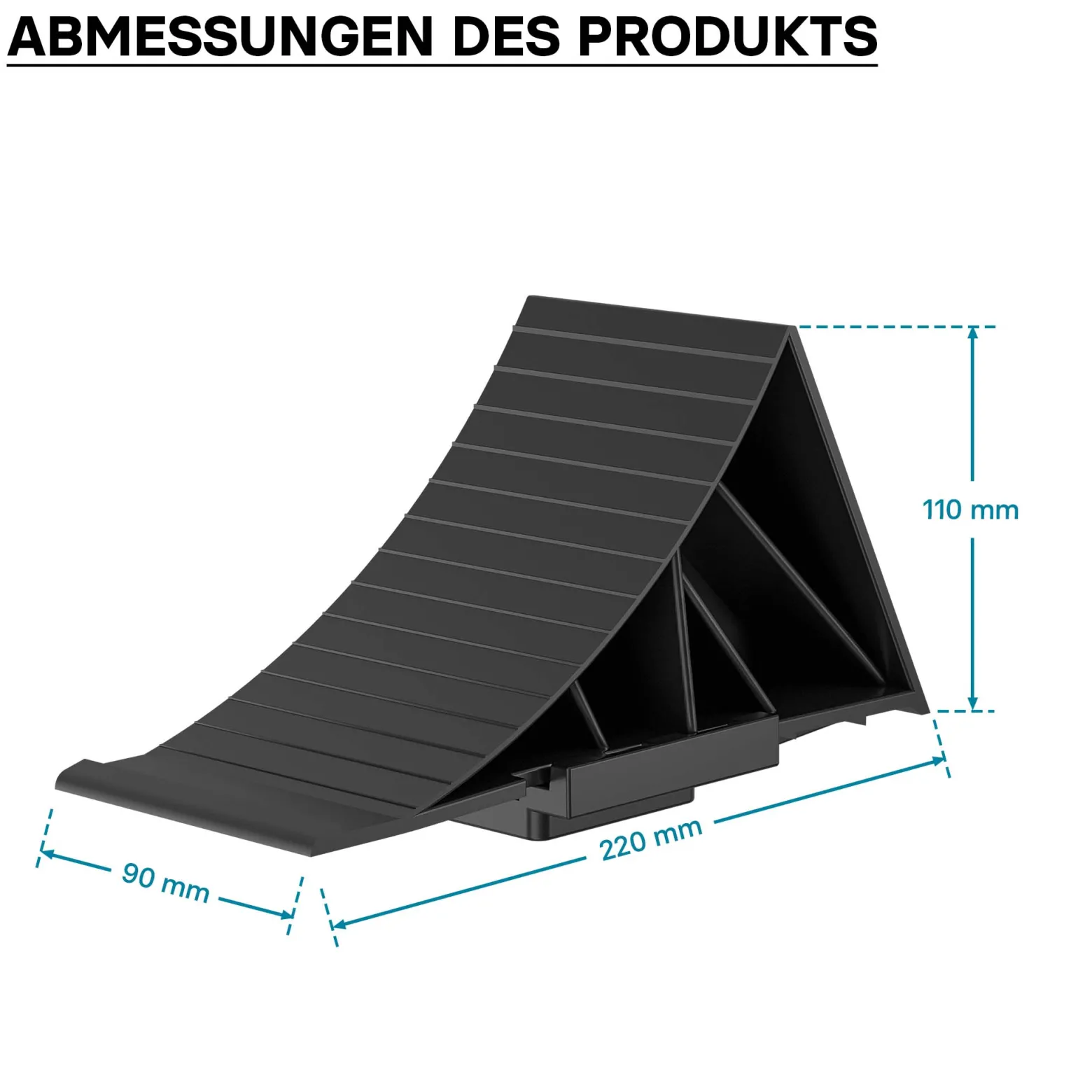 Wiltec Unterlegkeile Anhänger 2 Stück bis 1,6t Unterlegkeile Wohnmobil 220x90x110mm für verschiedene Reifengrößen, mit 2 Halterungen und Schrauben