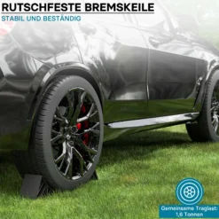 Wiltec Unterlegkeile Anhänger 2 Stück bis 1,6t Unterlegkeile Wohnmobil 220x90x110mm für verschiedene Reifengrößen, mit 2 Halterungen und Schrauben
