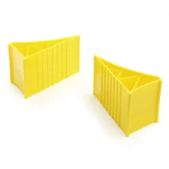 Wiltec Unterlegkeile Anhänger 2 Stück bis 2 t Unterlegkeile Wohnmobil 220x125x100 mm für Reifen bis 125 mm Breite, gelb, rutschfest
