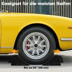 Wiltec Unterlegkeile für Anhänger 2 Stück bis 1,5 t, Bremskeile Wohnmobil 21 x 8,75 x 10 cm, Keile Auto rutschfest aus HDPE für Pkw und Wohnwagen, Auffahrkeile mit Griff