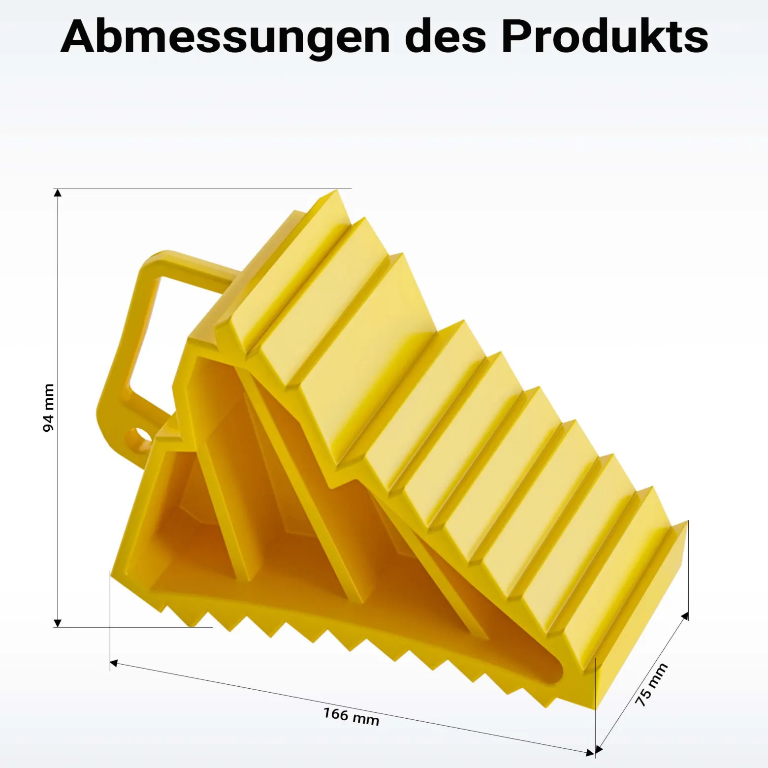 Wiltec Unterlegkeile für Anhänger 2 Stück bis 2 t, Bremskeile Wohnmobil 166 x 75 x 94 mm, Unterlegkeile Auto rutschfest für Pkw und Wohnwagen
