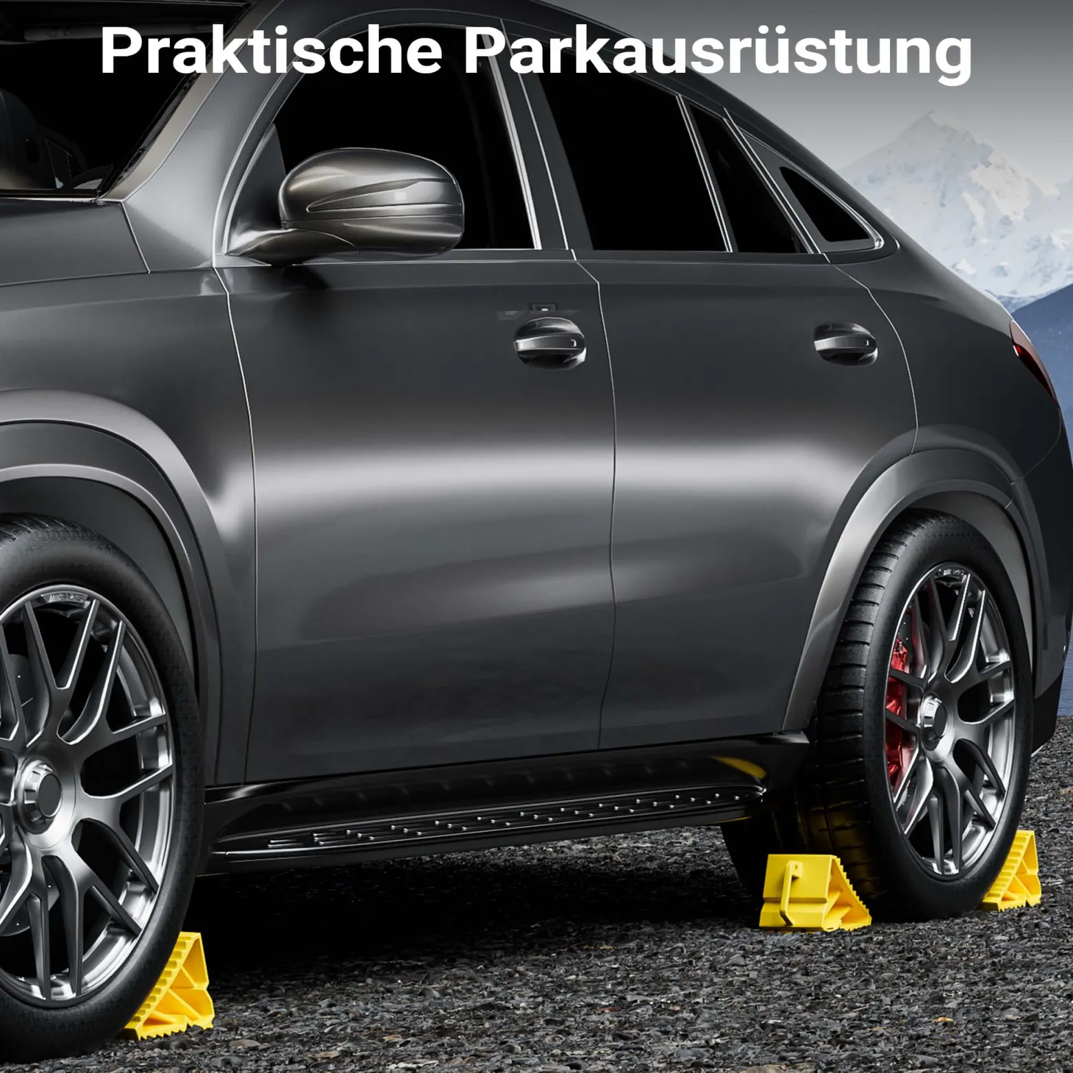 Wiltec Unterlegkeile für Anhänger 2 Stück bis 2 t, Bremskeile Wohnmobil 166 x 75 x 94 mm, Unterlegkeile Auto rutschfest für Pkw und Wohnwagen