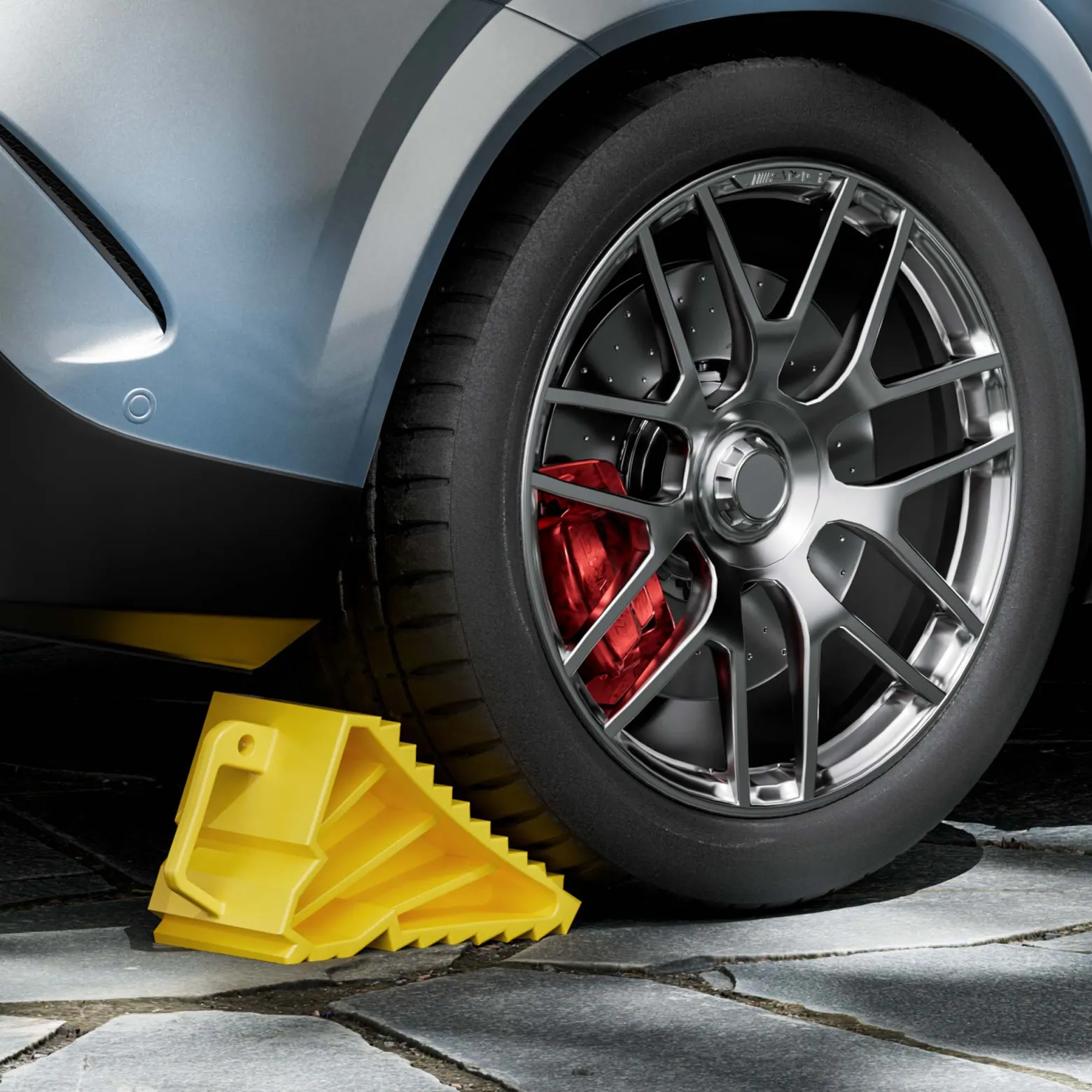 Wiltec Unterlegkeile für Anhänger 2 Stück bis 2 t, Bremskeile Wohnmobil 166 x 75 x 94 mm, Unterlegkeile Auto rutschfest für Pkw und Wohnwagen