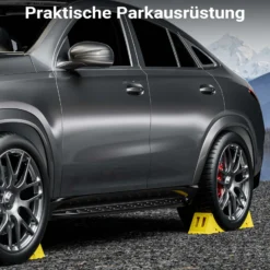 Wiltec Unterlegkeile für LKW 2 Stück bis 6,5 t, rutschfeste Bremskeile 478 x 200 x 230 mm für Anhänger und Wohnmobil, Unterlegkeile Auto für Wohnwagen