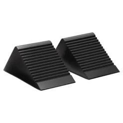 Wiltec Unterlegkeil Gummi 129 x 77 x 60 mm 2er Set Bremskeil 2 Tonnen pro Paar für Anhänger, Wohnmobil und Auto