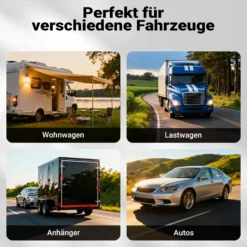 Wiltec Unterlegkeil Gummi 129 x 77 x 60 mm 2er Set Bremskeil 2 Tonnen pro Paar für Anhänger, Wohnmobil und Auto