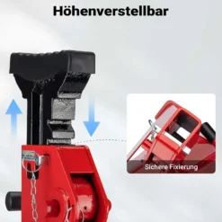 Wiltec Unterstellbock 2er Set, Stützbock bis 12 t, Böcke höhenverstellbar 49-75 cm, Arbeitsbock mit Sicherungsbolzen, Auto Bock rutschfestes Gummi