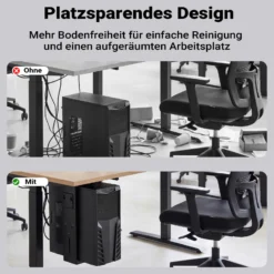 Wiltec Untertisch PC-Halterung mit Gleitschiene 360° Schwenkbar für Computer-Gehäuse bis 10kg