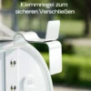 Wiltec US Mailbox weiß 150 x 513 x 223 mm, amerikanischer Briefkasten mit Fahne, Wandbriefkasten oder Standbriefkasten Stahl amerikanisches Design