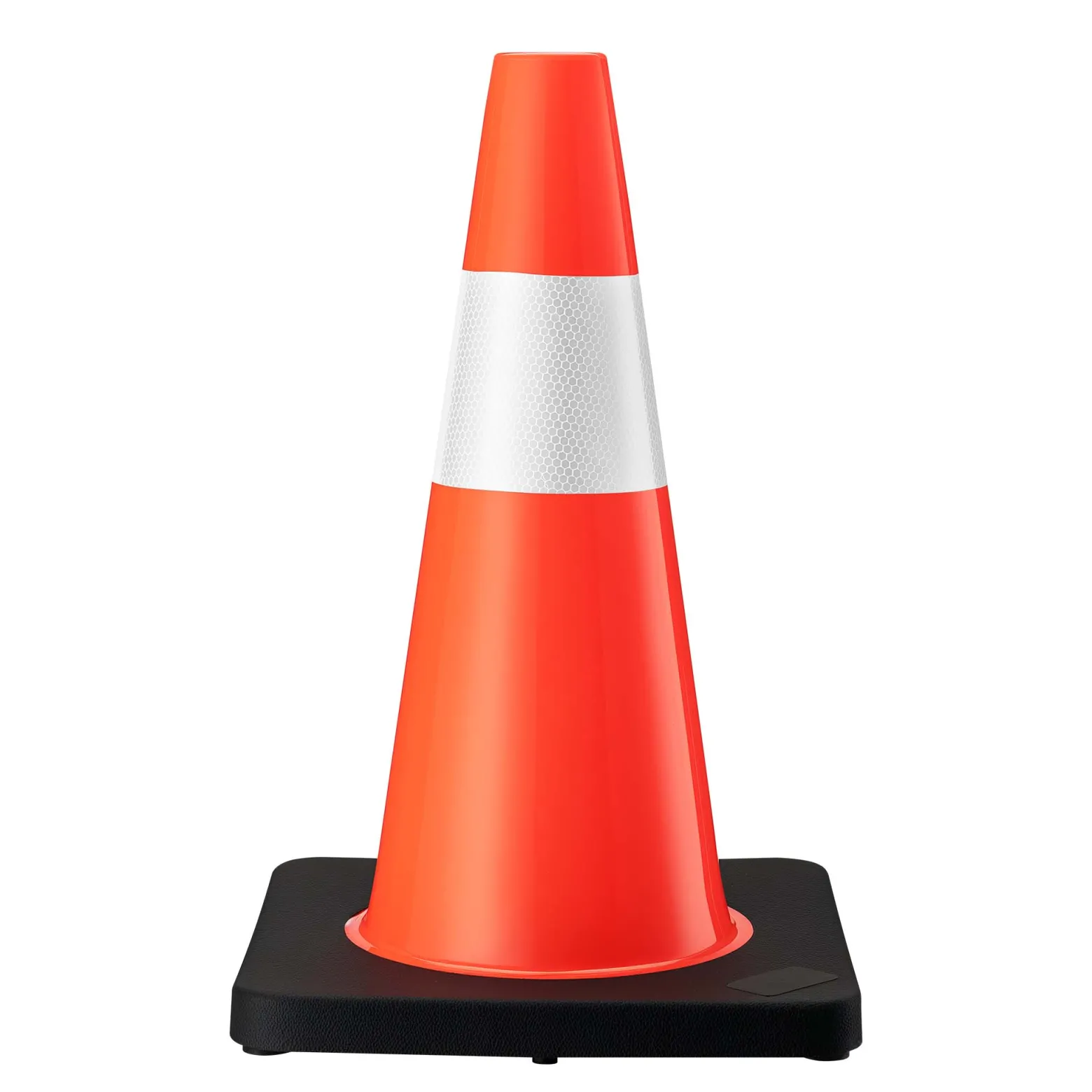 Wiltec Verkehrskegel 45 cm hoch, Leitkegel zum Absichern, Pylon reflektierend, Warnkegel aus robustem PVC und Gummi für Baustellen