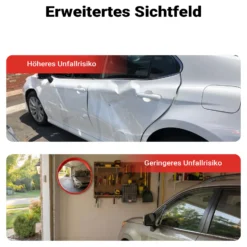 Wiltec Verkehrsspiegel 75 cm konvex mit Schutzhaube, runder Sicherheitsspiegel mit 160-160° Sichtfeld, Konvexspiegel aus Polycarbonat, Überwachungsspiegel für Ausfahrten inkl. Montagematerial