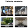 Wiltec Verkehrsspiegel 30 cm konvex mit Schutzhaube Schwarz, runder Sicherheitsspiegel mit 160° Sichtfeld, Konvexspiegel für Ausfahrten inkl. Montagematerial