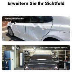 Wiltec Verkehrsspiegel 45 cm konvex mit Schutzhaube Schwarz, runder Sicherheitsspiegel mit 160° Sichtfeld, Konvexspiegel für Ausfahrten inkl. Montagematerial