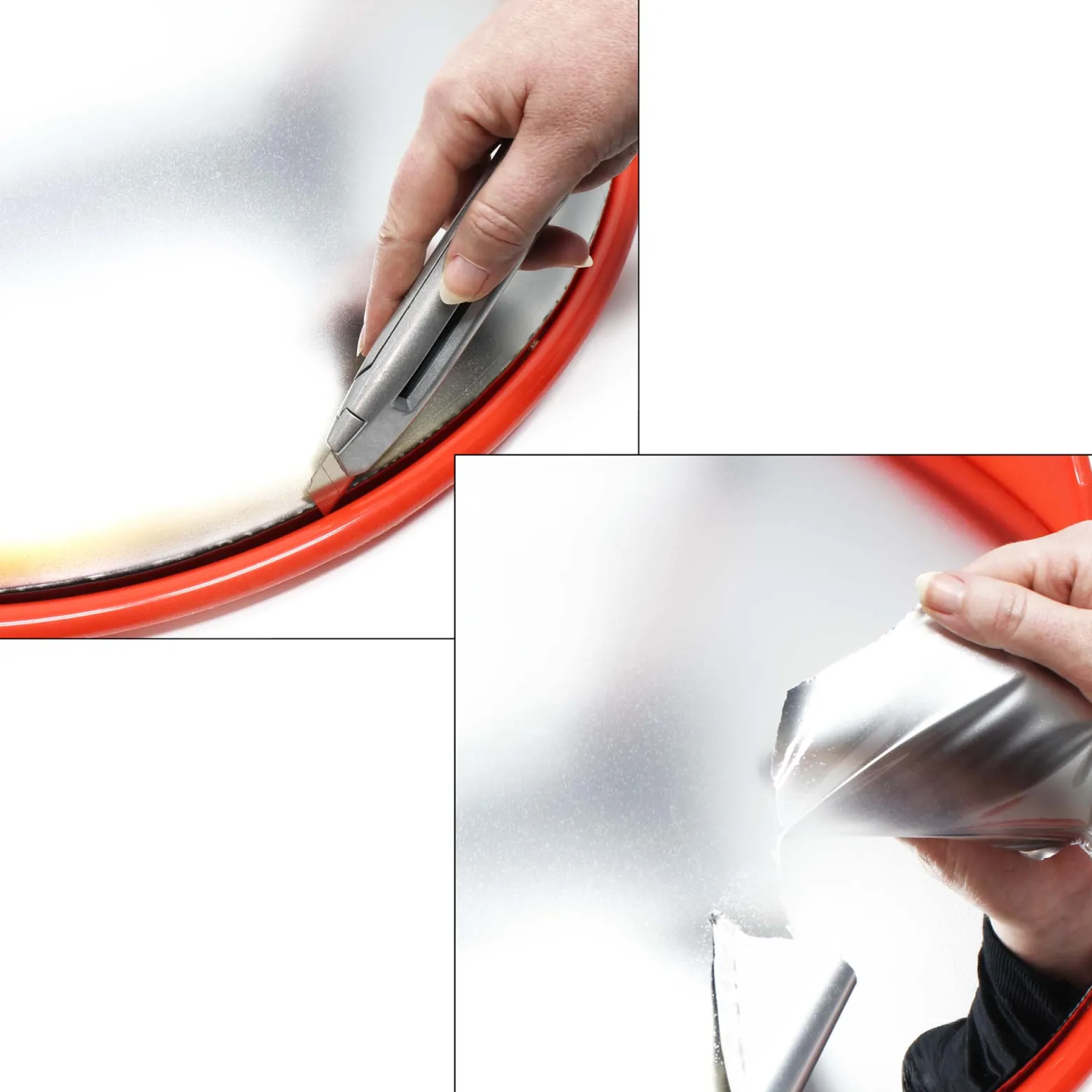 Wiltec Verkehrsspiegel 60 cm konvex, runder Sicherheitsspiegel mit 160-160° Sichtfeld, Konvexspiegel aus Polycarbonat, Überwachungsspiegel für Ausfahrten inkl. Montagematerial