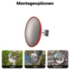 Wiltec Verkehrsspiegel 30 cm konvex, runder Sicherheitsspiegel mit 160° Sichtfeld, Konvexspiegel aus Polycarbonat, Überwachungsspiegel für Ausfahrten inkl. Montagematerial
