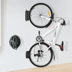 Wiltec vertikale Fahrrad Wandhalterung 8,2 x 25 x 18,5 cm bis 30 kg, Fahrradhalterung universell, Fahrradaufhängung aus pulverbeschichtetem Stahl