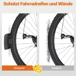 Wiltec vertikale Fahrrad Wandhalterung 8,2 x 25 x 18,5 cm bis 30 kg, Fahrradhalterung universell, Fahrradaufhängung aus pulverbeschichtetem Stahl