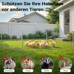 Wiltec Volierendraht 1 x 10 m, Hasendraht mit 6,3 mm Maschenweite quadratisch, Kaninchendraht Stahl verzinkt, wetterfester Hühnerdraht für Gehege