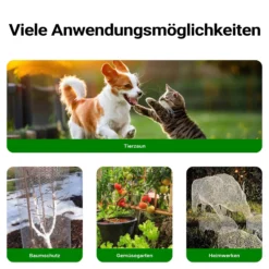 Wiltec Volierendraht 25 x 0,5 m, Hasendraht mit 50 mm Maschenweite, Sechseckgeflecht Stahl verzinkt, wetterfester Hühnerdraht für Gehege