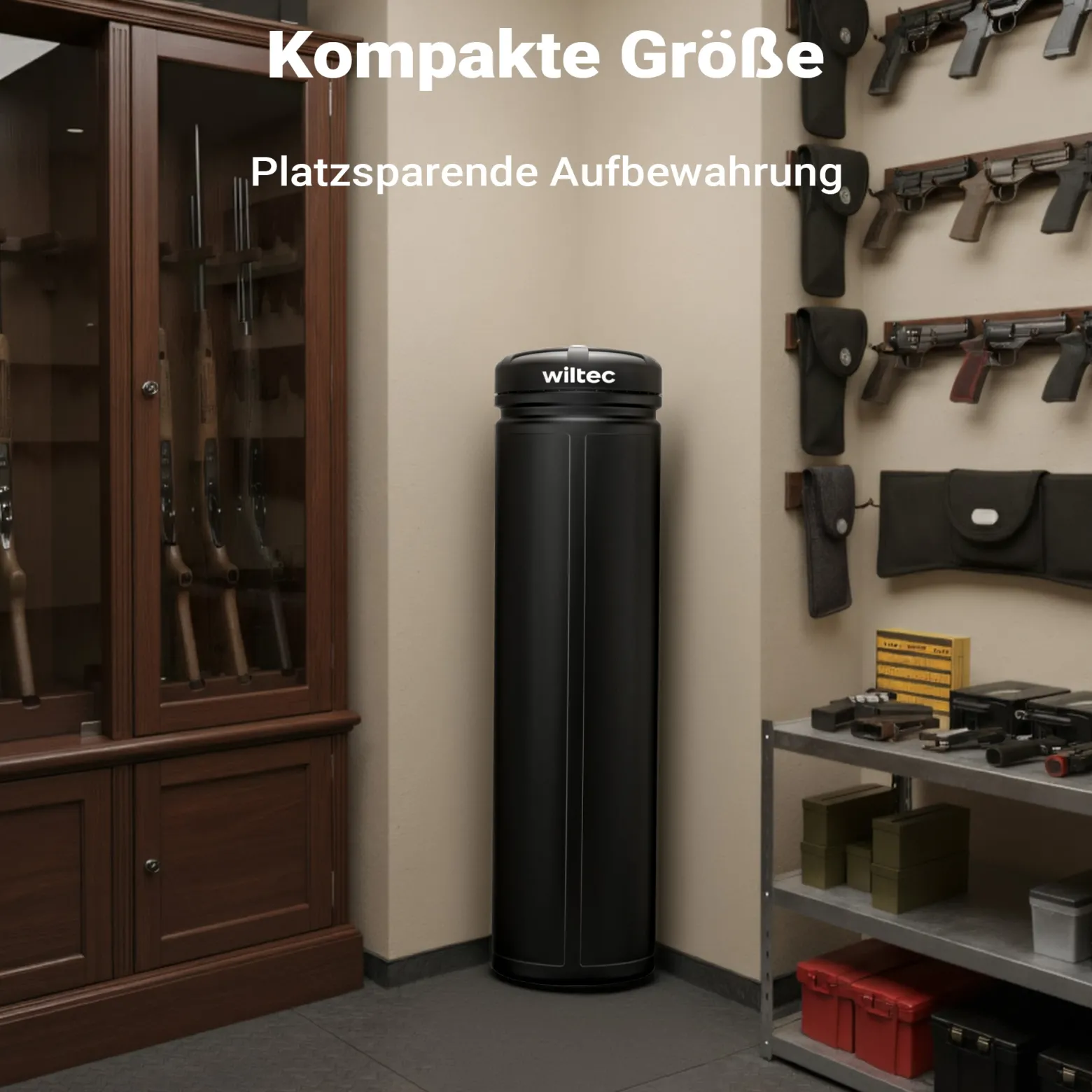 Wiltec Waffen Köcher wasserdicht korrosionssicher 1200 x 320 x 320 mm, Waffenbehälter aus Polypropylen, Röhrenköcher für Gewehre, Pfeile, Angelruten und Stative