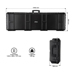 Wiltec Waffenkoffer 139,6 x 44,9 x 18,8 cm aus PP, Bogenkoffer für Bogensport und Gewehre