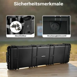 Wiltec Waffenkoffer 139,6 x 44,9 x 18,8 cm aus PP, Bogenkoffer für Bogensport und Gewehre