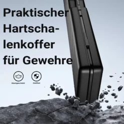 Wiltec Waffenkoffer 138 x 34 x 13,5 cm für Langwaffen, Gewehrkoffer mit Rasterschaumstoff für sicheren Transport, Langwaffenkoffer mit hoher Traglast und Tragegriff