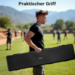 Wiltec Waffenkoffer 138 x 34 x 13,5 cm für Langwaffen, Gewehrkoffer mit Rasterschaumstoff für sicheren Transport, Langwaffenkoffer mit hoher Traglast und Tragegriff