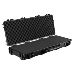 Wiltec Waffenkoffer 109,8 x 41,5 x 15,5 cm für Langwaffen, Gewehrkoffer mit Schaumstoffpolsterung für sicheren Transport, Langwaffenkoffer mit hoher Traglast und Tragegriff