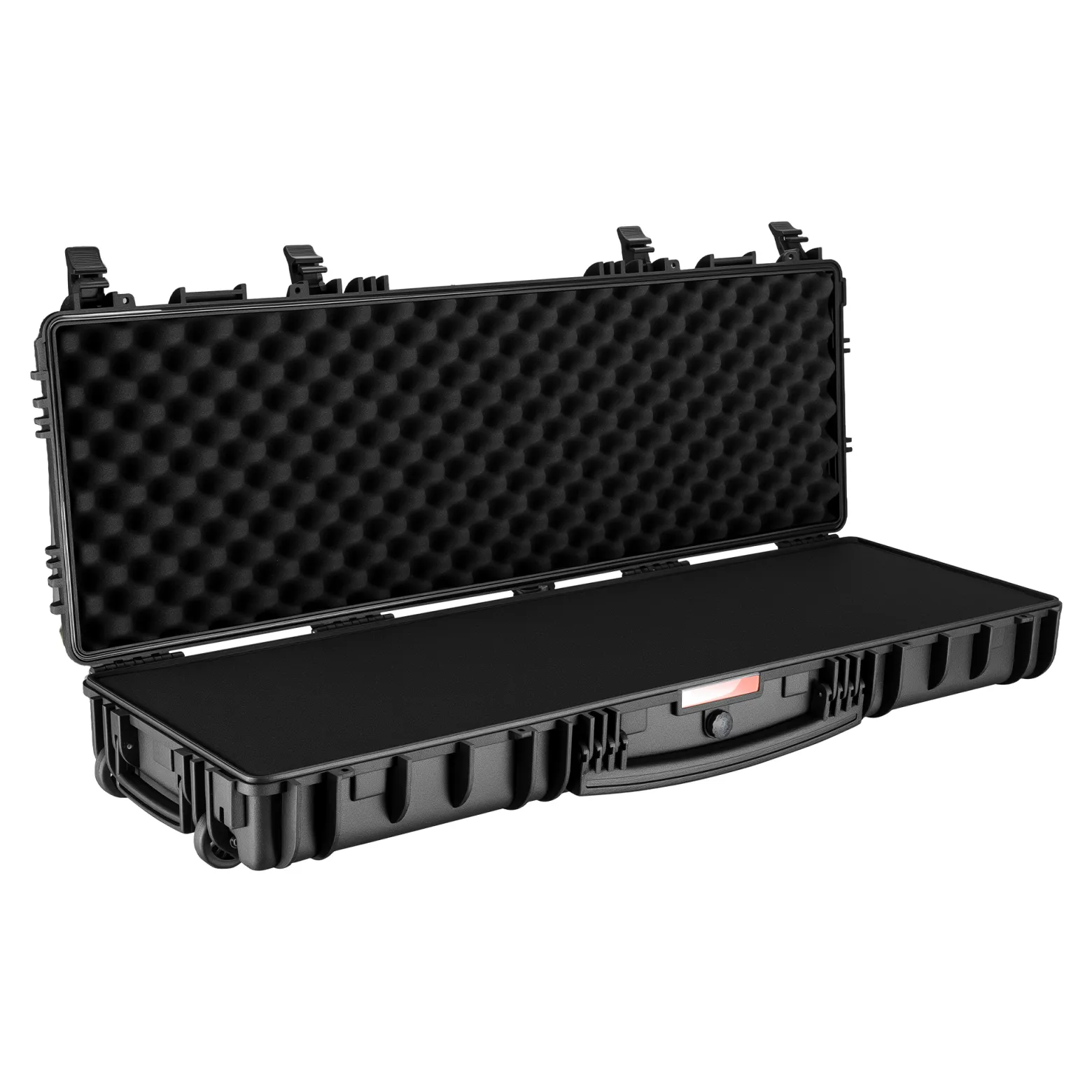 Wiltec Waffenkoffer 118,9 x 40,5 x 16 cm für Langwaffen, Gewehrkoffer mit Schaumstoffpolsterung und Rollen für sicheren Transport, Langwaffenkoffer mit Tragegriff