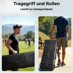 Wiltec Waffenkoffer 1343 x 430 x 180 mm für Langwaffen, Gewehrkoffer mit Schaumstoffpolsterung für sicheren Transport, Langwaffenkoffer mit Rollen und Tragegriff