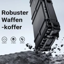 Wiltec Waffenkoffer 1343 x 430 x 180 mm für Langwaffen, Gewehrkoffer mit Schaumstoffpolsterung für sicheren Transport, Langwaffenkoffer mit Rollen und Tragegriff