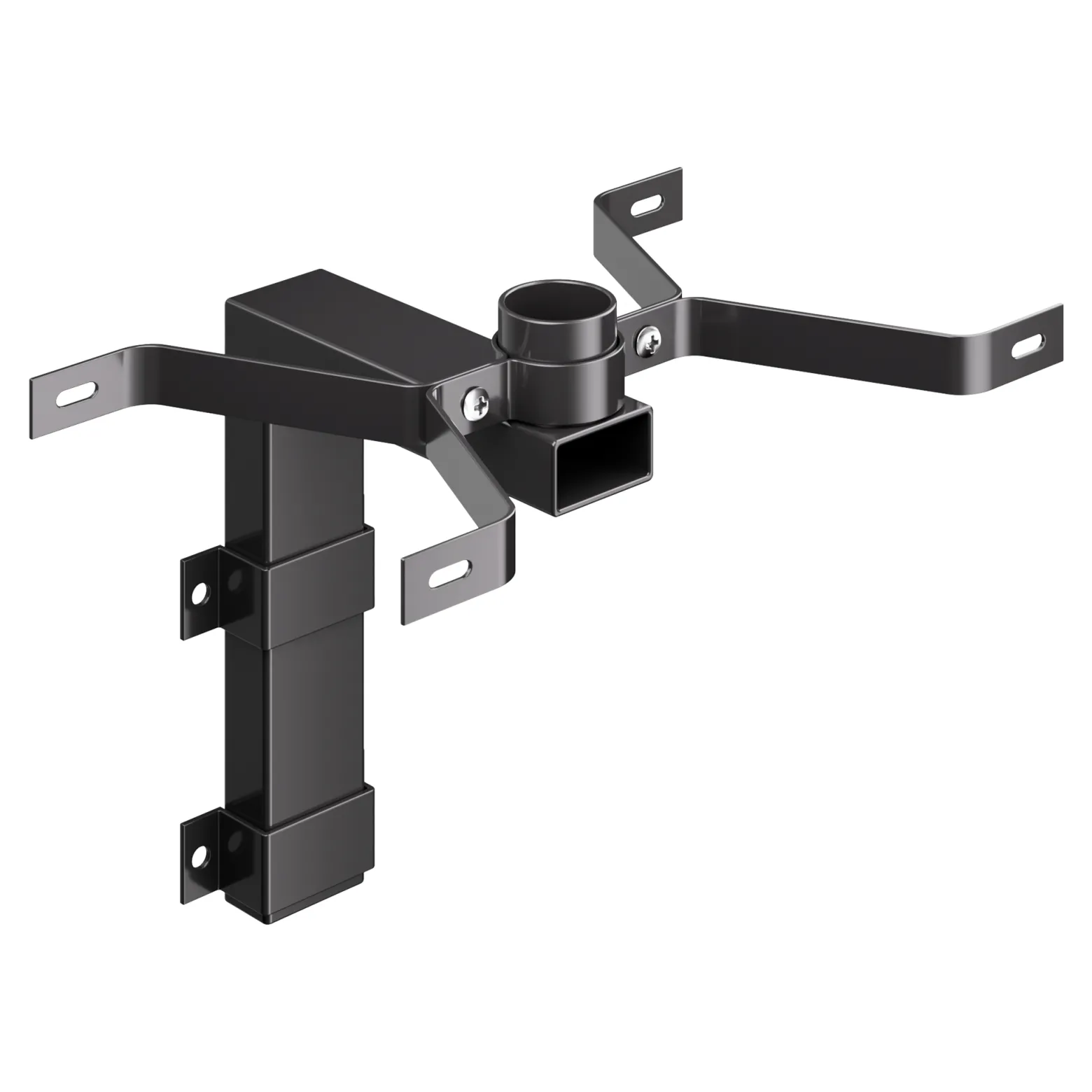 Wiltec Wandhalterung schwarz 50 x 120 x 250 mm für US Mailbox, amerikanischer Briefkasten mit Fahne, Standbriefkasten Wandhalter Stahl amerikanisches Design