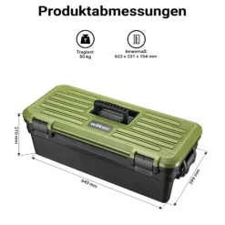 Wiltec Wartungskoffer für Waffen leer 643 x 299 x 210 mm aus Polypropylen, zweiteilige Reinigungsbox mit Gewehrhalterungen, Waffenkoffer für Waffenreinigung
