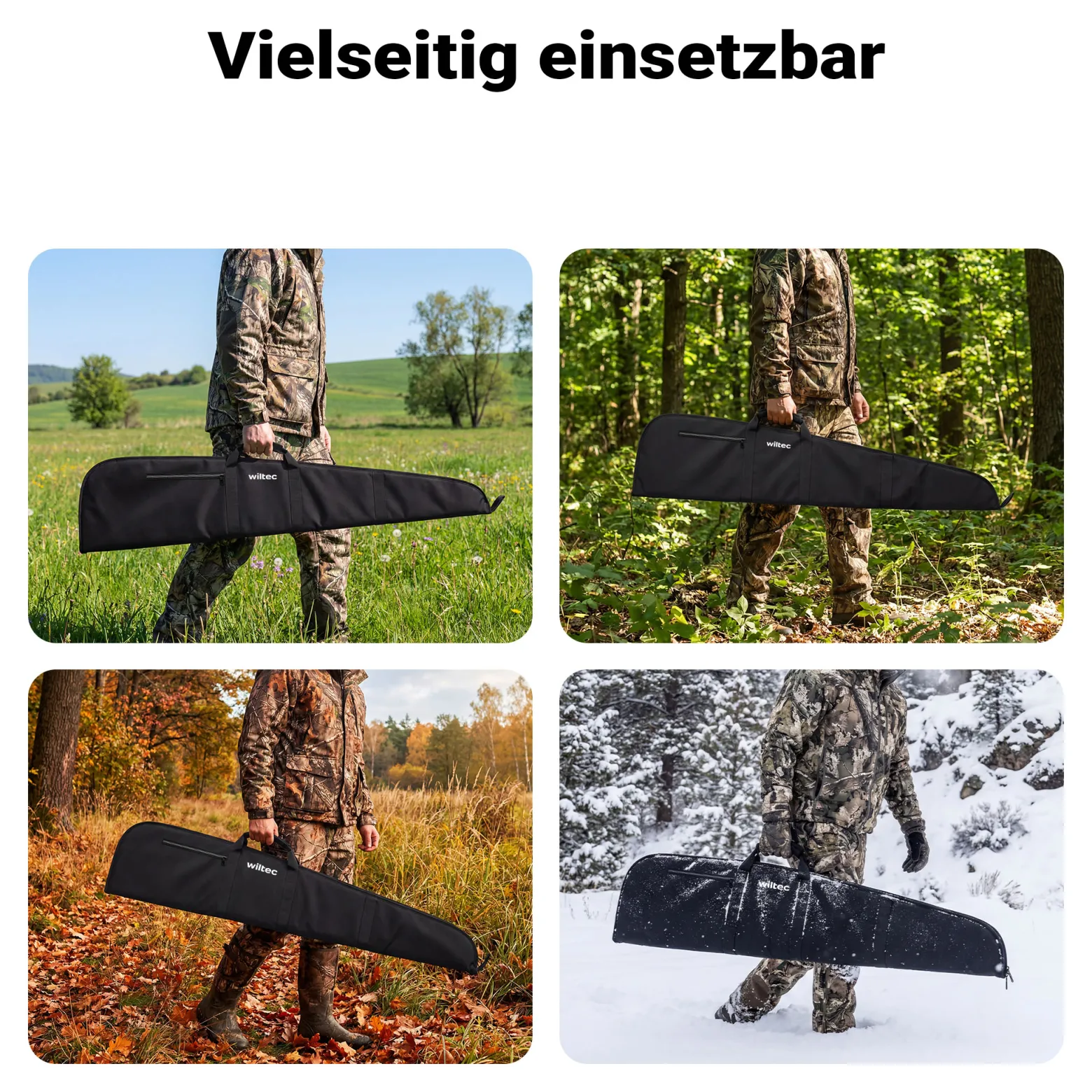 Wiltec wasserabweisende Gewehrtasche Typ 1 mit Polsterung, Gewehrfutteral mit Reißverschluss, Waffentasche mit robustem Außenmaterial