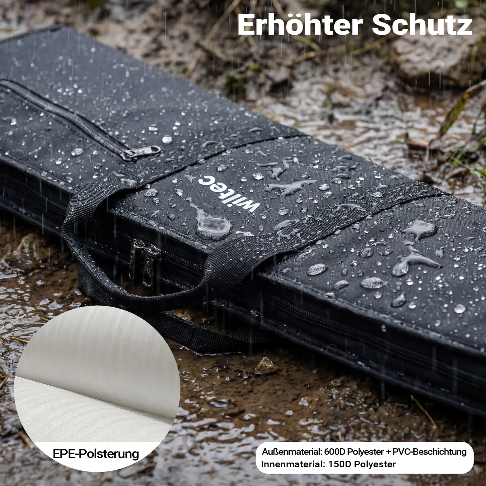 Wiltec wasserabweisende Gewehrtasche Typ 1 mit Polsterung, Gewehrfutteral mit Reißverschluss, Waffentasche mit robustem Außenmaterial