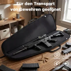 Wiltec wasserabweisende Gewehrtasche Typ 1 mit Polsterung, Gewehrfutteral mit Reißverschluss, Waffentasche mit robustem Außenmaterial
