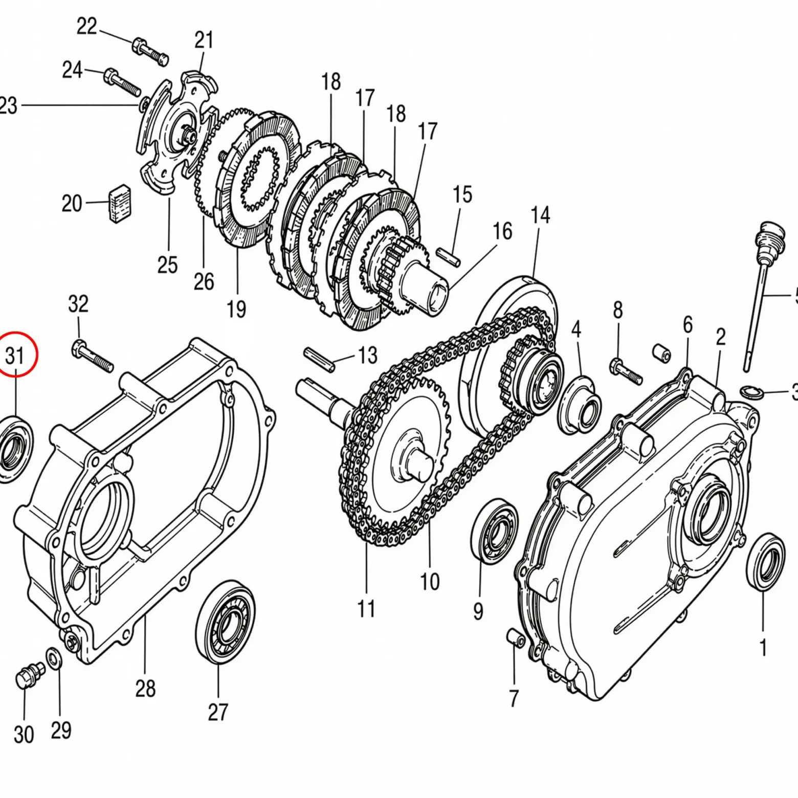 Wiltec Wellendichtring 30 x 40 x 7 für LIFAN 6,5-13 PS Motor – Benzinmotor Ersatzteil für Ölbadkupplung – Einzylinder für Kleinmaschinen & Karts, 4-Takt Motor & OHV Ventilsteuerung