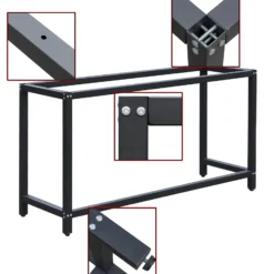 Wiltec Werkbankgestell 125 x 50 x 80 cm, Tischgestell belastbar bis 250 kg, Werkbank Untergestell mit höhenverstellbaren Füßen bis 83,5 cm