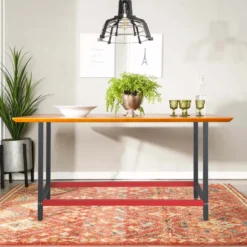 Wiltec Werkbank Gestell 150 x 57 x 81 cm aus Stahl, Werkbankgestell in Anthrazit Rot, Tischgestell max. 200 kg als Werkbank, Arbeitstisch & Sideboard