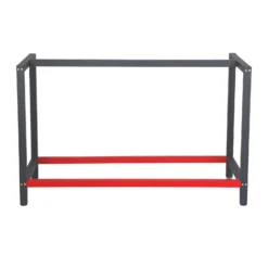Wiltec Werkbank Gestell 125 x 57 x 81 cm aus Stahl, Werkbankgestell in Anthrazit Rot, Tischgestell max. 200 kg als Werkbank, Arbeitstisch & Sideboard
