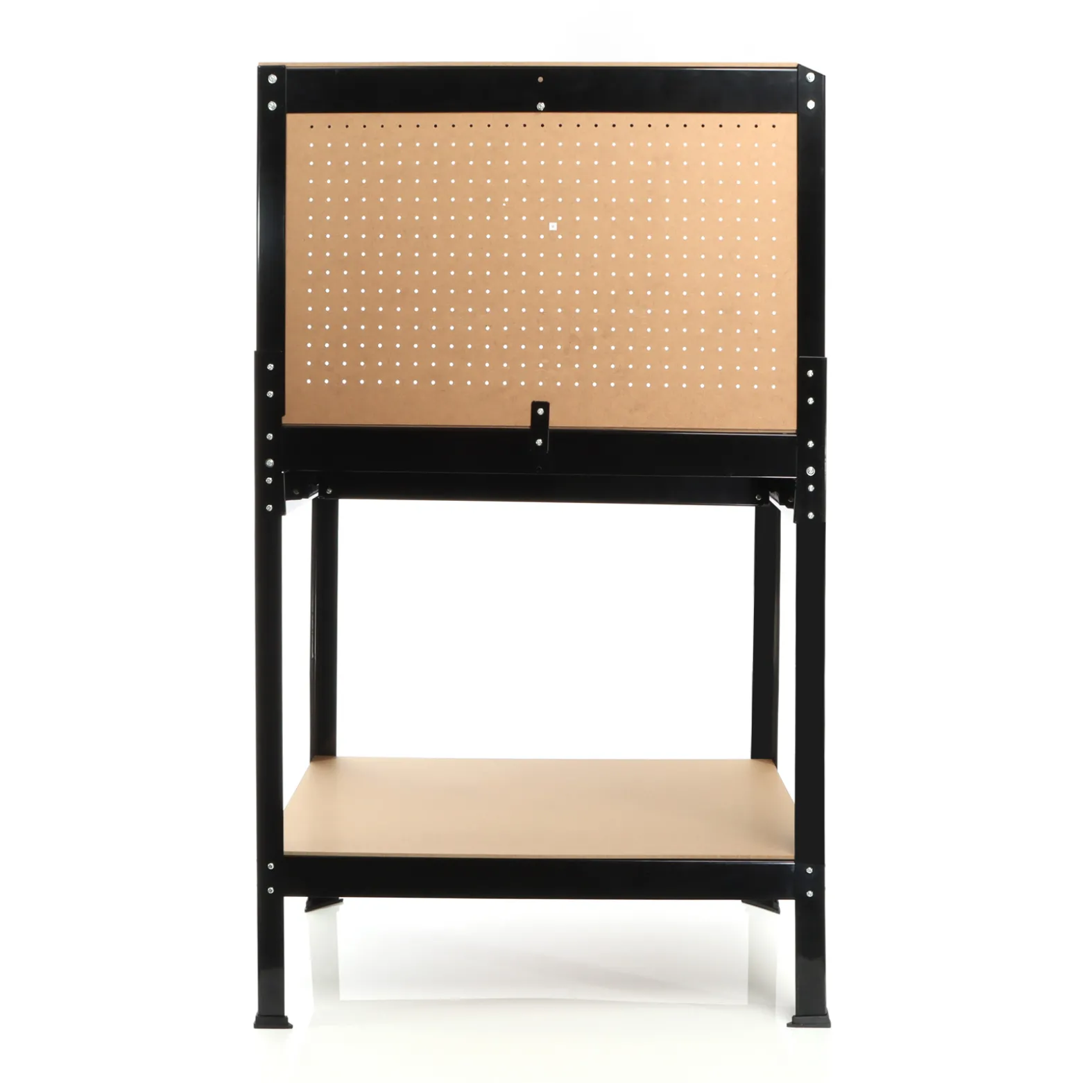 Wiltec Werkbank 800 x 500 x 1400 mm mit Lochwand, Werkzeugbank mit Stahlrahmen, Arbeitstisch mit Arbeitsplatte aus MDF, Hobelbank mit Aufhängehaken