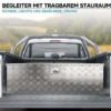 Wiltec Werkzeugbox Alu 124x37x38 cm Silberfarbene Transportbox, Werkzeugkiste inkl. Schlüssel, Alubox und Staukasten mit Handgriffen, großzügige Deichselbox