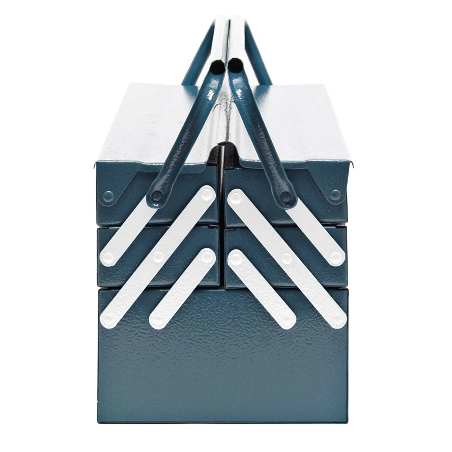 Wiltec Werkzeugkiste 530x200x200mm aus Stahl mit 5 Fächern, beständiger Werkzeugkasten mit Handgriff, Werkzeugbox