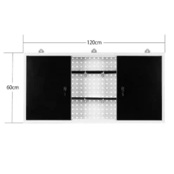Wiltec Werkzeugschrank aus Stahl grau 60x120x19cm Werkstattschrank für Werkzeug und Geräte, abschließbar mit Lochwand Hängeschrank Werkstatteinrichtung