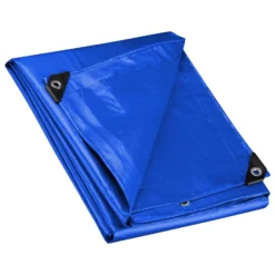 Wiltec wetterfeste Abdeckplane blau, wasserfeste Plane mit Ösen 3 x 2 m, PE Plane 240 g/m², UV-resistente Gartenplane, robuste Schutzplane