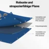 Wiltec wetterfeste Abdeckplane blau, wasserfeste Plane mit Ösen 5 x 8 m, Polyester Plane 650 g/m², UV-resistente Gartenplane, robuste Schutzplane mit PVC Beschichtung