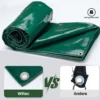 Wiltec wetterfeste Abdeckplane dunkelgrün, wasserfeste Plane mit Ösen 3 x 5 m, Polyester Plane 650 g/m², UV-resistente Gartenplane, robuste Schutzplane mit PVC Beschichtung