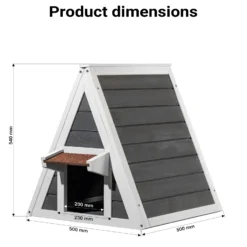 Wiltec Wetterfestes Katzenhaus 50 x 50 x 54 cm aus Holz, Katzenhütte Outdoor, Katzenhöhle mit Eingang und Fluchttür